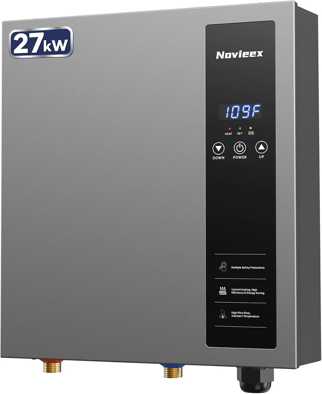 NOVIEEX 27kW electric tankless water heater, front product view