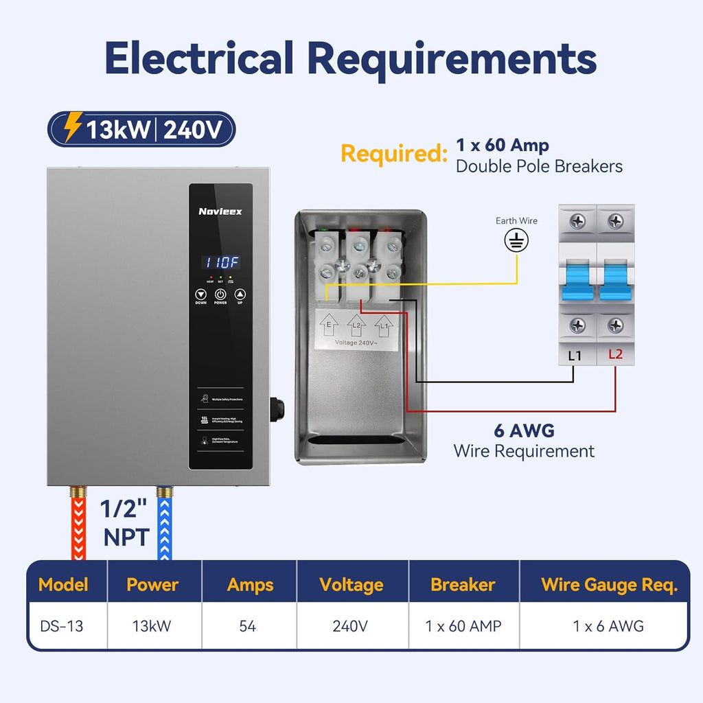 13kW Tankless Water Heater Electric