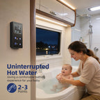 RV Water Heater, 60,000 BTU On-Demand Instant Tankless Hot Water Heater, 15"×15" White Door, 12V DC LPG Propane with Constant Temp & Anti-Freezing, CSA Certified for Camper Travel Trailer