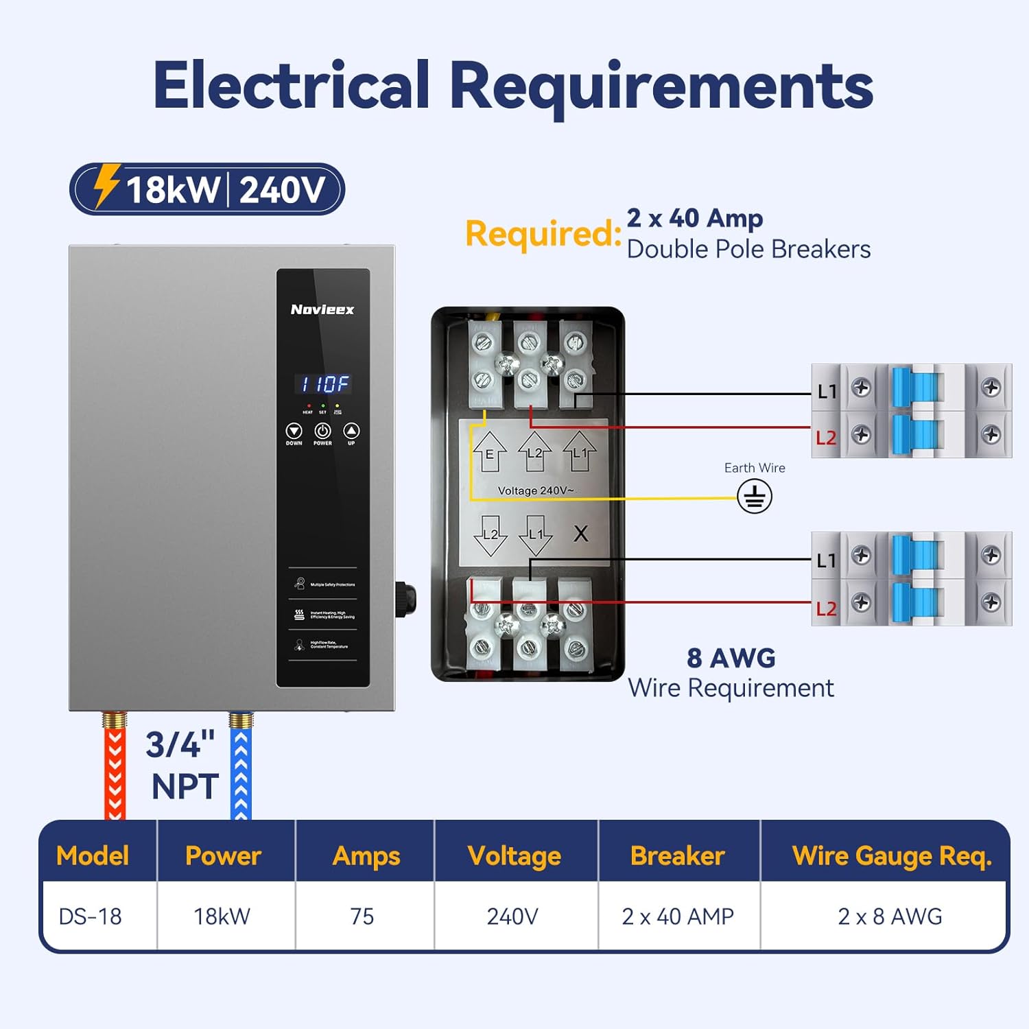 18kW Tankless Water Heater Electric